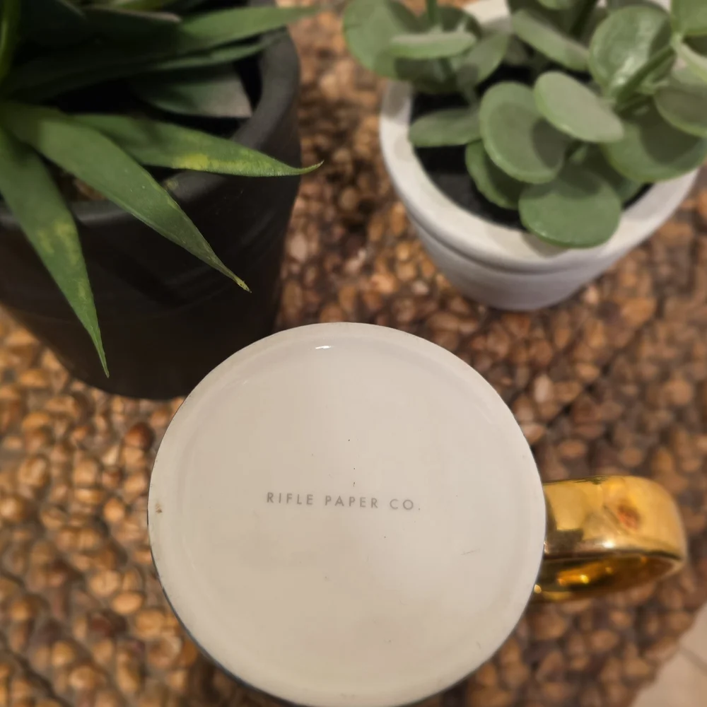 Elegant Rifle PaperCo. Peacock Mug with Gold Handle - Picture 3 of 4